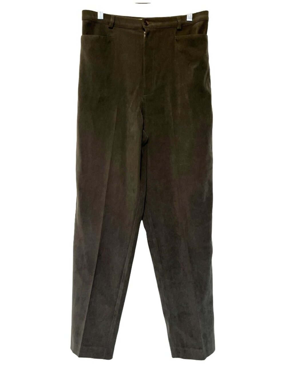 Tribal Forest Green Stretch Suede Feel Pants Size 6 Polyester Spandex Blend